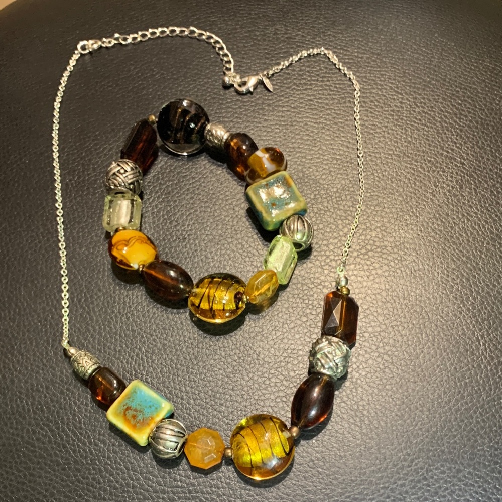 Elegant Avon Beaded Necklace Bracelet set